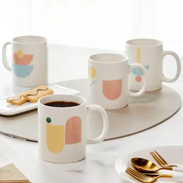 Korean Spring Drawing Mug Set 350ml 4P - Modern House - Kitchenware - Harumio