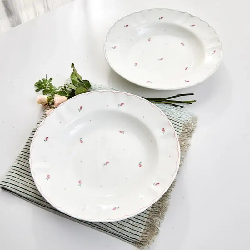 Korean L Rose in the Spring - Pasta Plate 2P - Modern House - Plates - Harumio Korean L Rose in the Spring - Pasta Plate 2P - Modern House - Plates - Harumio