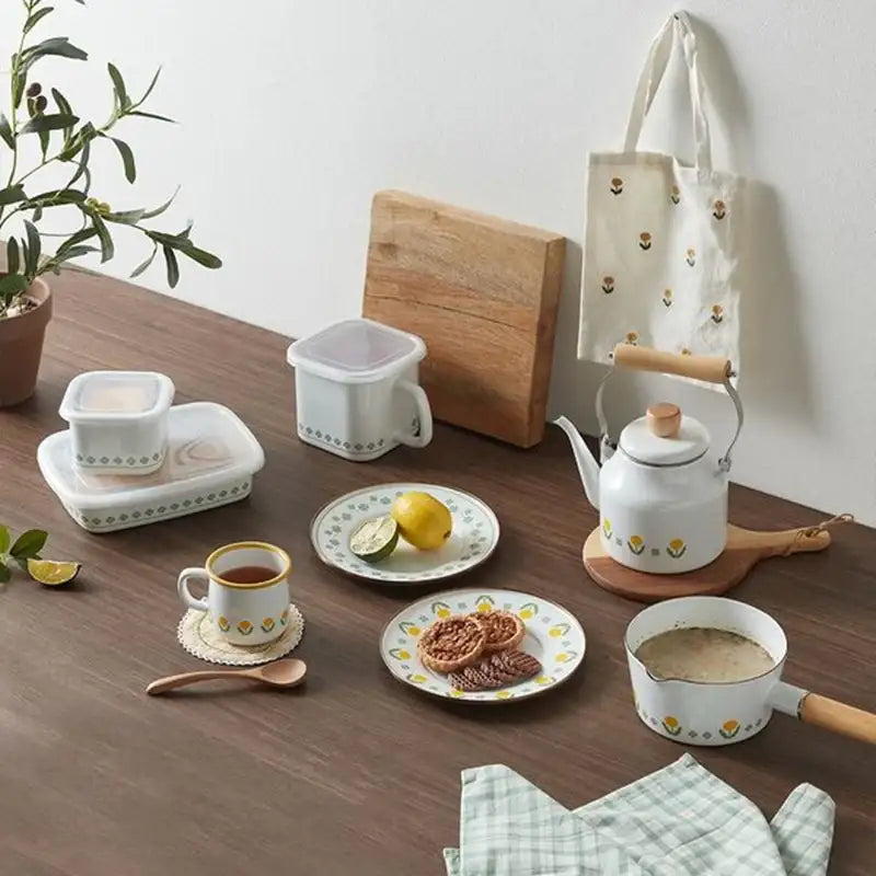 Korean L Dandelion - Enamel Milk Pan - Modern House - Kitchenware - Harumio Korean L Dandelion - Enamel Milk Pan - Modern House - Kitchenware - Harumio