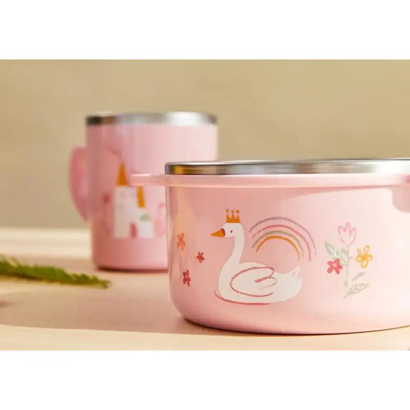Korean Swan Lake - Double Stainless Deep Rice Bowl (Non-Slip) - Modern House - Tableware - Harumio