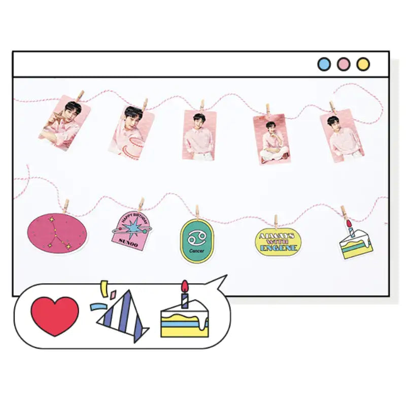 ENHYPEN - BIRTHDAY - SUNOO DIY Photo Card Garland - ENHYPEN - Garland - Harumio ENHYPEN - BIRTHDAY - SUNOO DIY Photo Card Garland - ENHYPEN - Garland - Harumio
