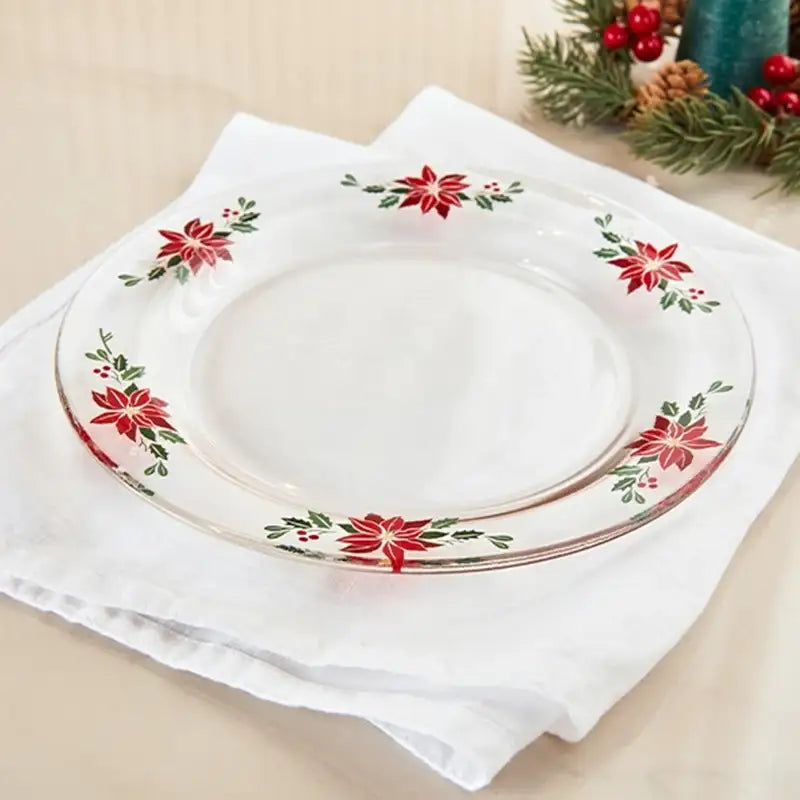 Korean Winter Flower - Glass Plate - Modern House - Home & Living - Harumio Korean Winter Flower - Glass Plate - Modern House - Home & Living - Harumio