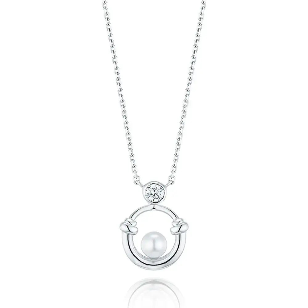 OST - Lucky Rock Horseshoe Stone Pearl Necklace - OST - Jewelry - Harumio
