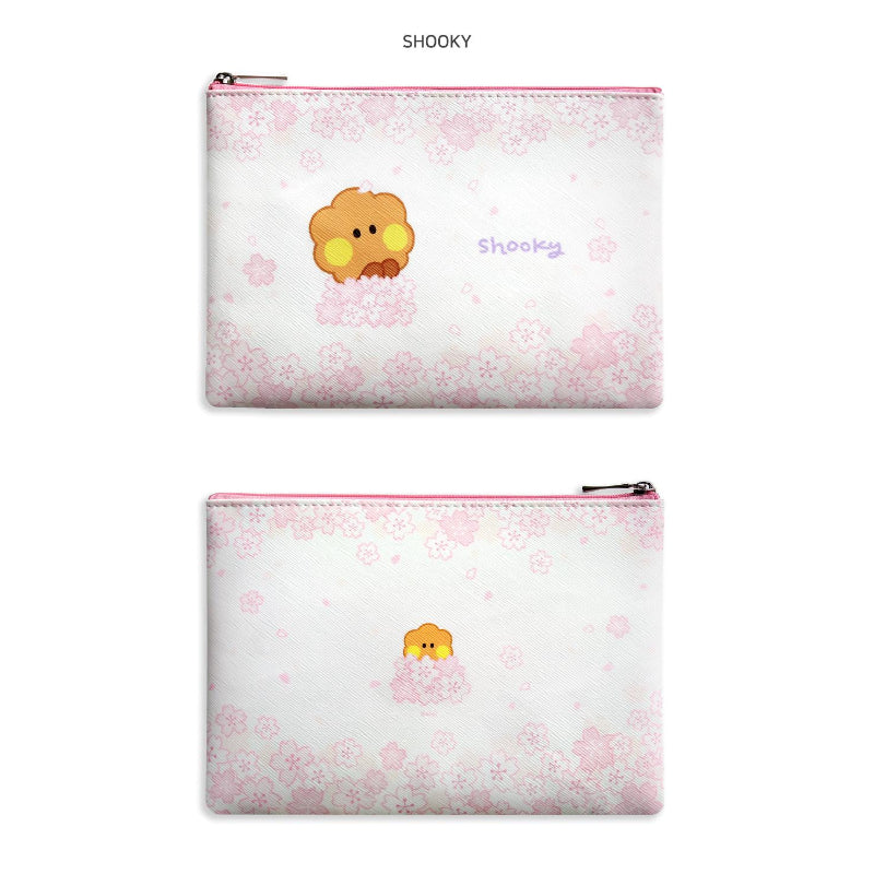 Monopoly x BT21 - Minini Flat PU Pouch - Cherry Blossom