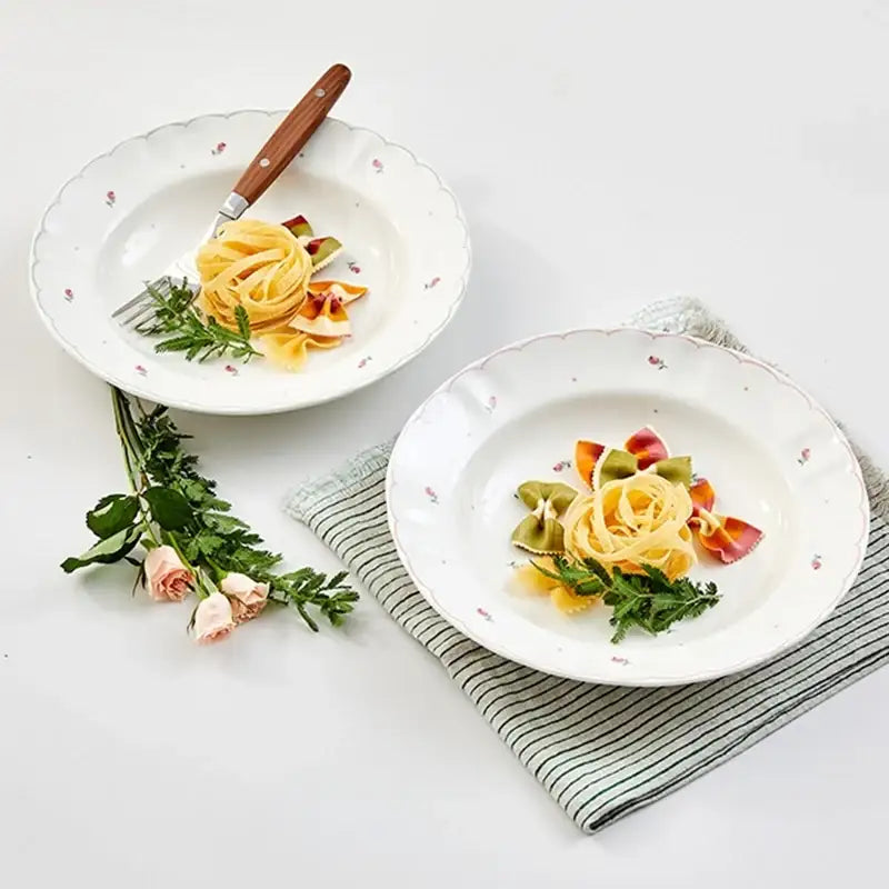 Korean L Rose in the Spring - Pasta Plate 2P - Modern House - Plates - Harumio Korean L Rose in the Spring - Pasta Plate 2P - Modern House - Plates - Harumio