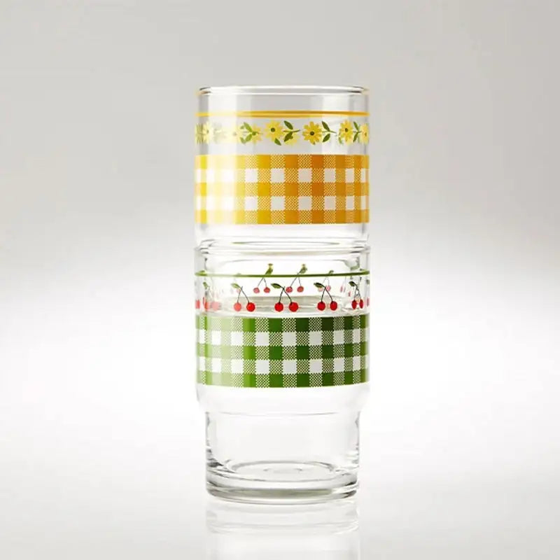 Korean Picnic Day - Stackable Glass Cup - Modern House - Kitchenware - Harumio