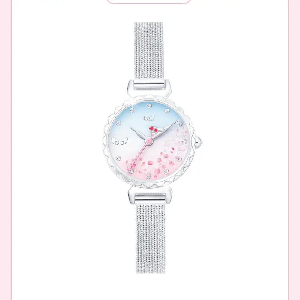 OST x Cardcaptor Sakura - Crow Card Cherry Blossom Mesh Watch - OST - Watches - Harumio OST x Cardcaptor Sakura - Crow Card Cherry Blossom Mesh Watch - OST - Watches - Harumio