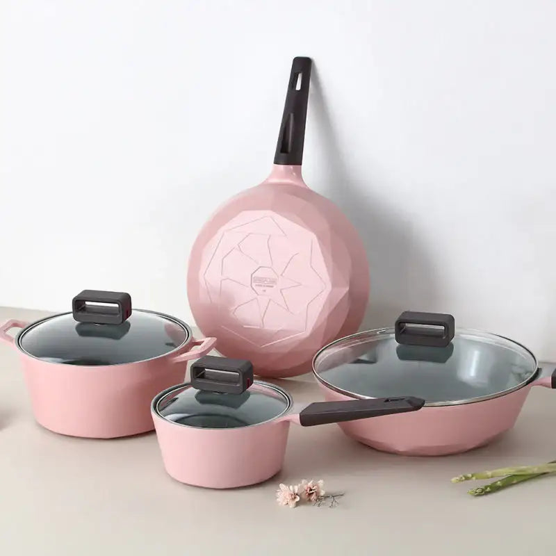 Neoflam - Rose Pink Cookware Set Of 4 - Neoflam - Cookware sets - Harumio