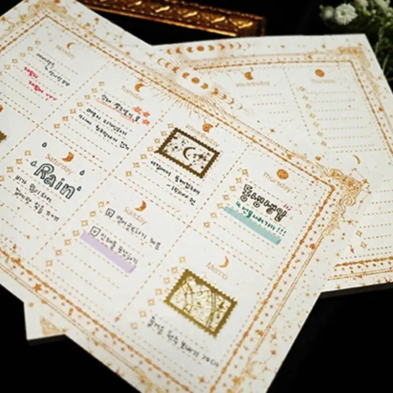 Libet - A5 Moon Weekly Memo Notepad - Libet - Stationary - Harumio Libet - A5 Moon Weekly Memo Notepad - Libet - Stationary - Harumio