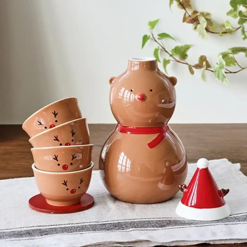 Korean L Chubby Rudolph - Carafe & Cups Set - Modern House - Dinnerware - Harumio