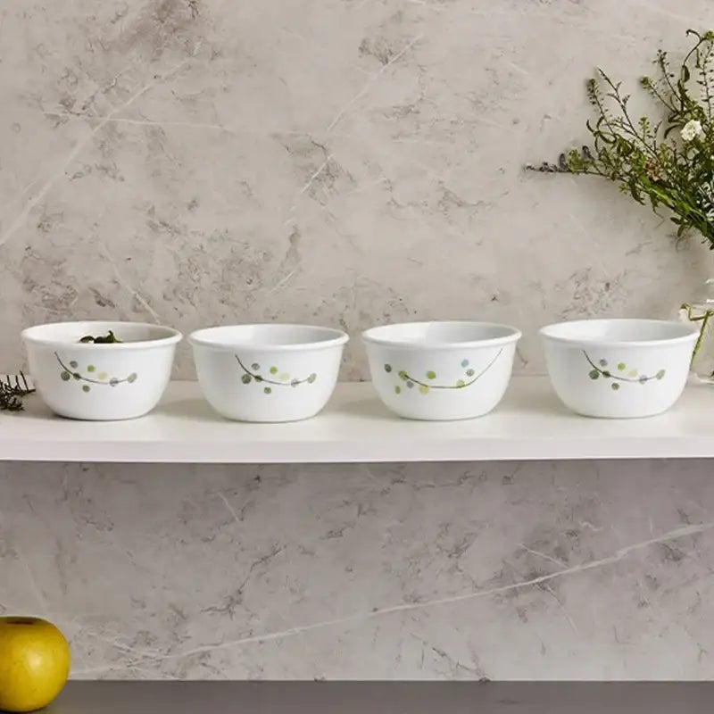 Korean Corel Green Delight - Rice Bowl 4P Set - Modern House - Bowls - Harumio Korean Corel Green Delight - Rice Bowl 4P Set - Modern House - Bowls - Harumio