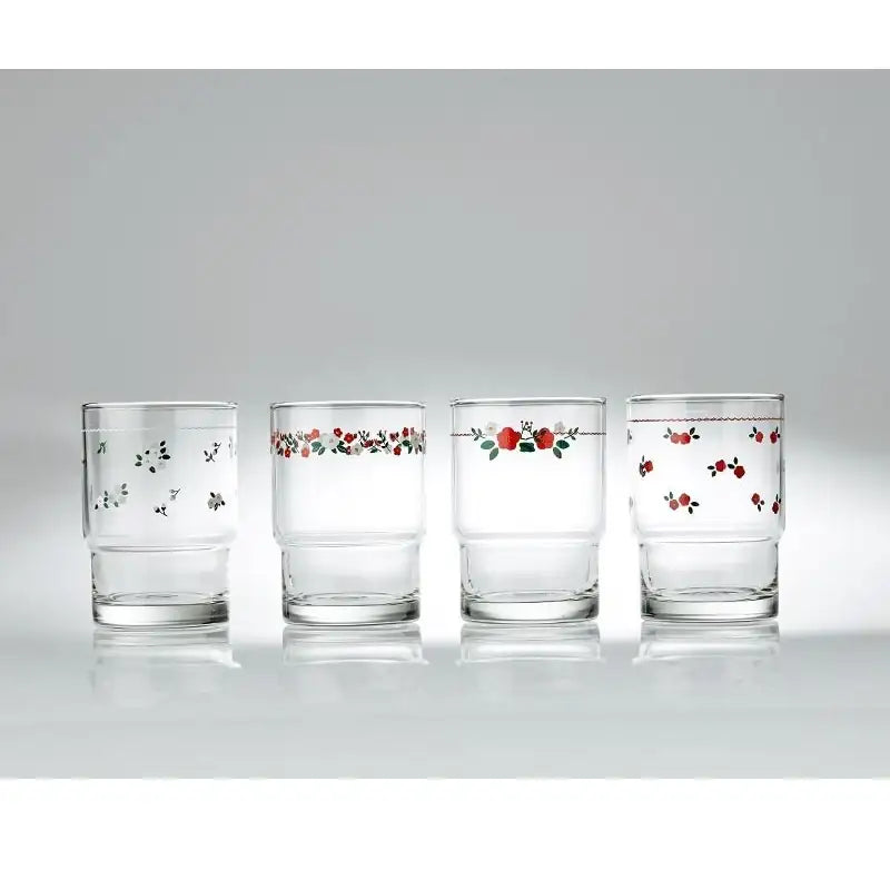 Korean L - Small Flower Garden Glass Cup 4P Set - Modern House - Glass Cup - Harumio