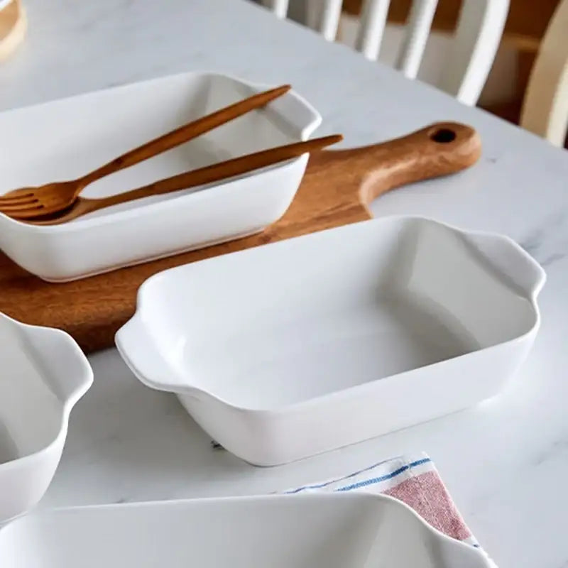 Korean WOW Daily Double Handle Rectangular Bowl 4P Set - Modern House - Kitchenware - Harumio Korean WOW Daily Double Handle Rectangular Bowl 4P Set - Modern House - Kitchenware - Harumio