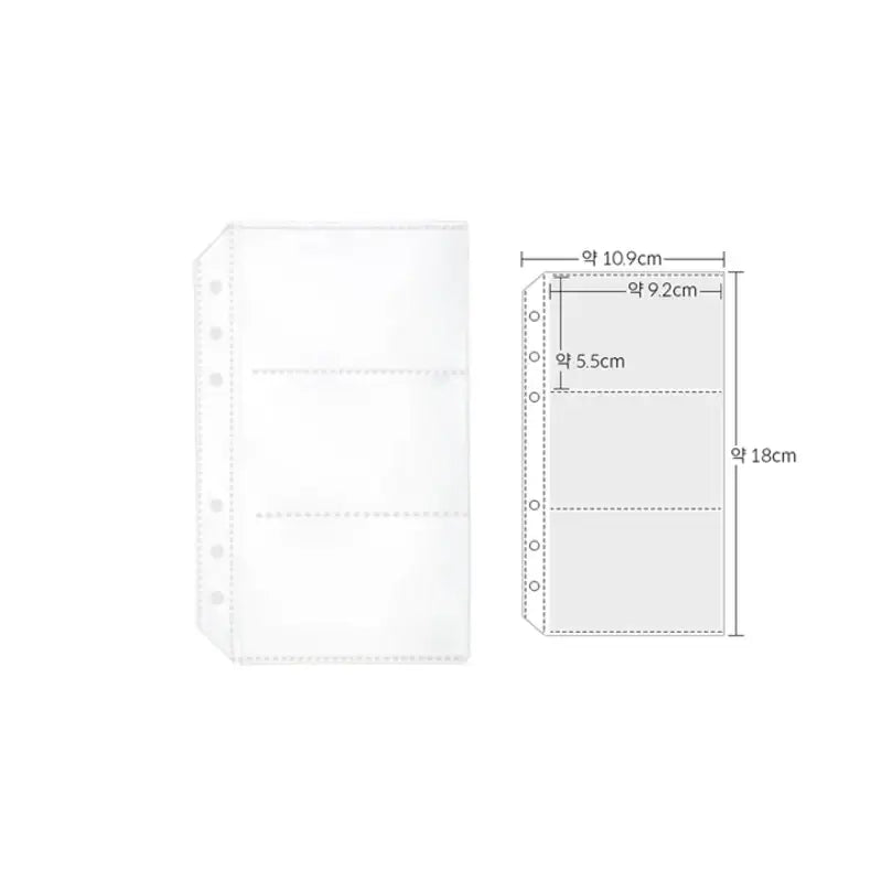 Yudaeng - A6 - 6 Hole Diary Clear File Storage Inlay - Yudaengdotcom - Binder Pockets - Harumio Yudaeng - A6 - 6 Hole Diary Clear File Storage Inlay - Yudaengdotcom - Binder Pockets - Harumio