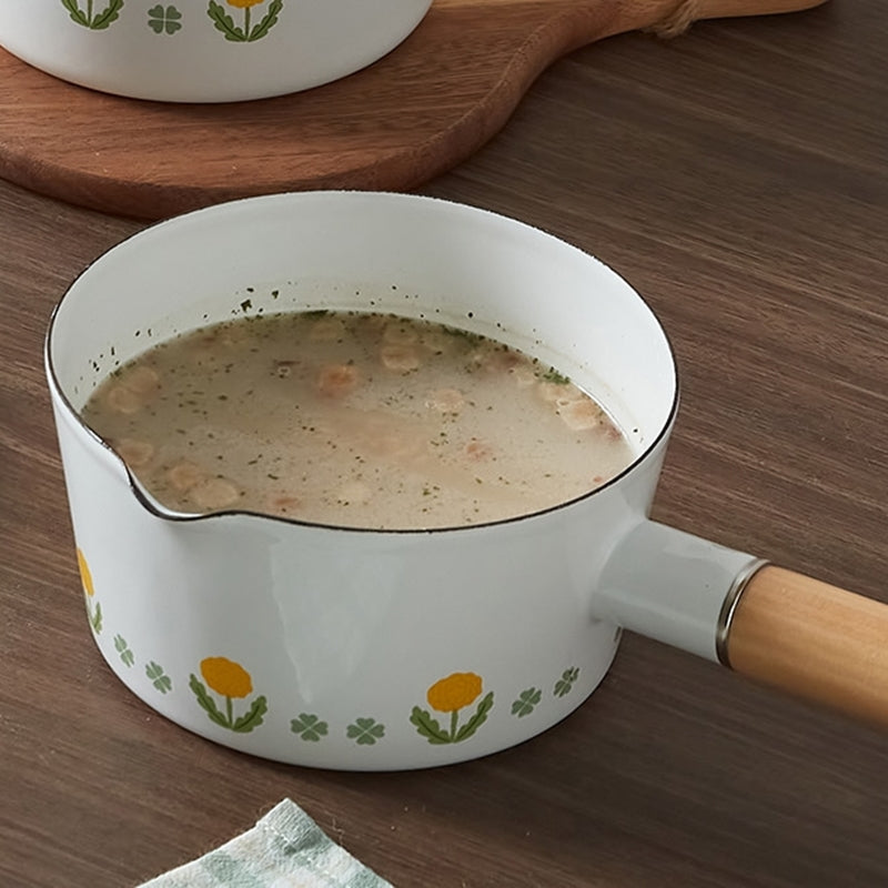 Korean L Dandelion - Enamel Milk Pan