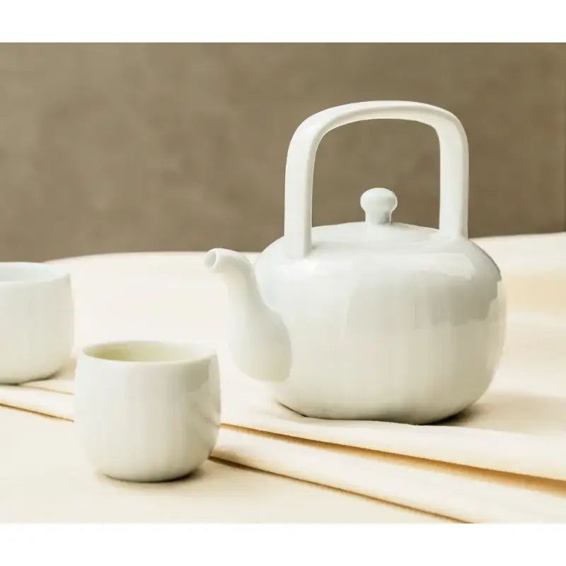 Chaora - White Porcelain Striped Teapot - Chaora - Tableware - Harumio