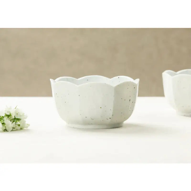Chaora - White Porcelain Flower Noodle Bowl - Chaora - Tableware - Harumio