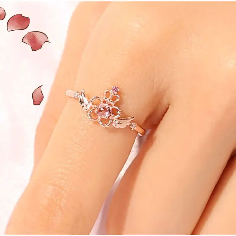 OST x Cardcaptor Sakura - Crown Cherry Blossom Wing Silver Ring - OST - Jewelry - Harumio OST x Cardcaptor Sakura - Crown Cherry Blossom Wing Silver Ring - OST - Jewelry - Harumio