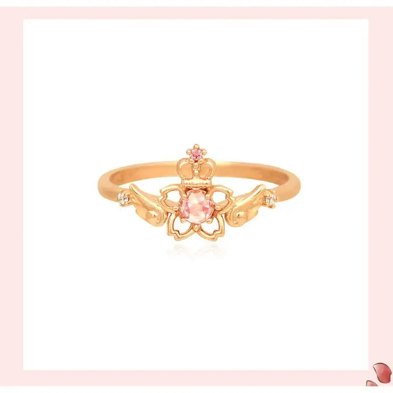 OST x Cardcaptor Sakura - Crown Cherry Blossom Wing Silver Ring - OST - Jewelry - Harumio OST x Cardcaptor Sakura - Crown Cherry Blossom Wing Silver Ring - OST - Jewelry - Harumio