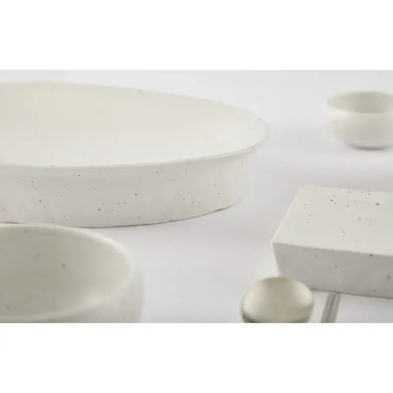 Chaora - Matte White Porcelain Ellipse Compote Plate - Chaora - Tableware - Harumio