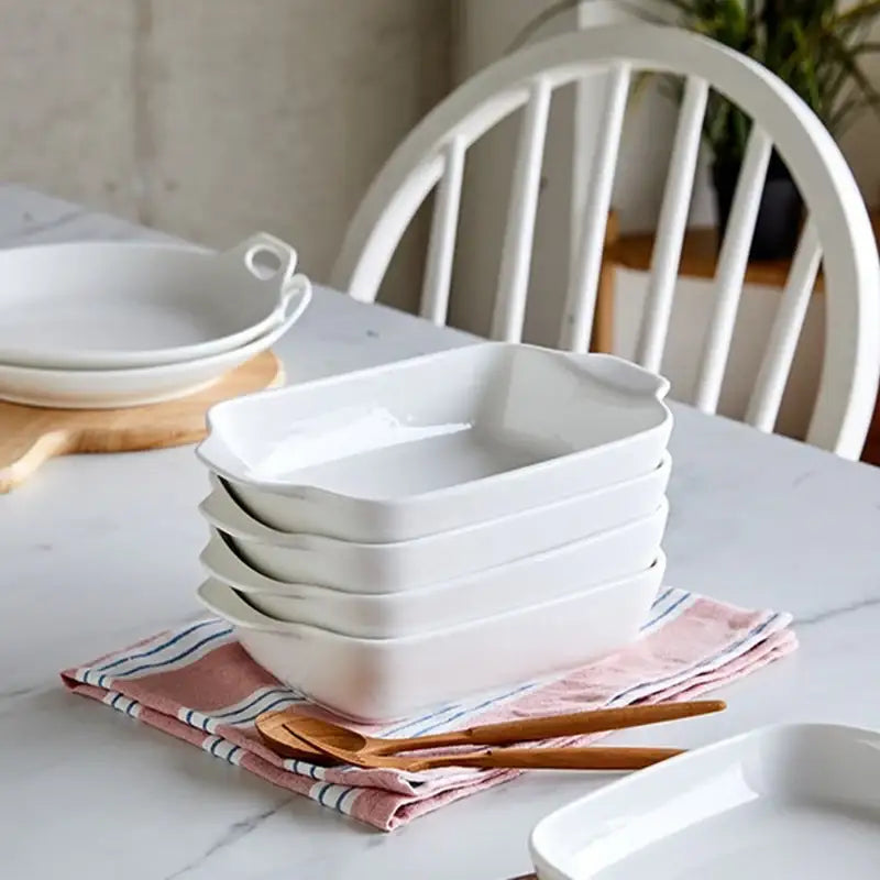 Korean WOW Daily Double Handle Rectangular Bowl 4P Set - Modern House - Kitchenware - Harumio