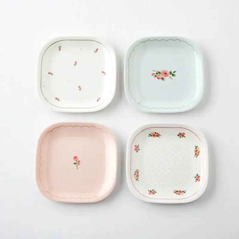 Korean L Rose in the Spring - Snack Tray 4P - Modern House - Tray - Harumio