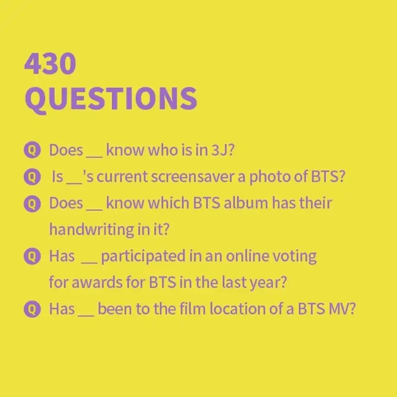 BTS - Do You Know Me? BTS Edition - BTS - Games & Hobbies - Harumio BTS - Do You Know Me? BTS Edition - BTS - Games & Hobbies - Harumio