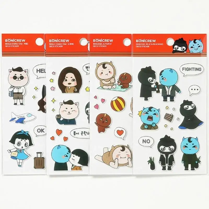 Bogle Family - Embossed Deco Sticker - BONICREW - Stationery - Harumio