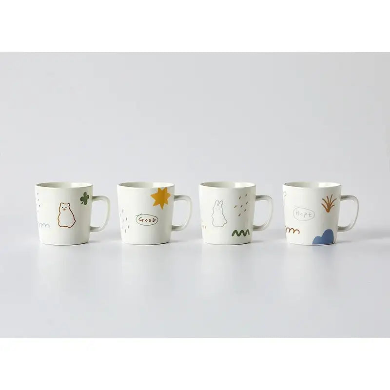 Korean Little Buddy Pom Pom - Mug 4P Set - Modern House - Mugs - Harumio Korean Little Buddy Pom Pom - Mug 4P Set - Modern House - Mugs - Harumio