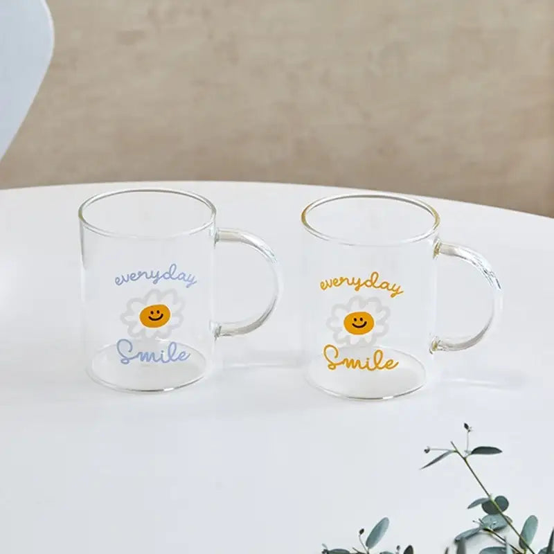 Korean ON Smile - Heat Resistant Glass Mug 2P Set - Modern House - Mug - Harumio