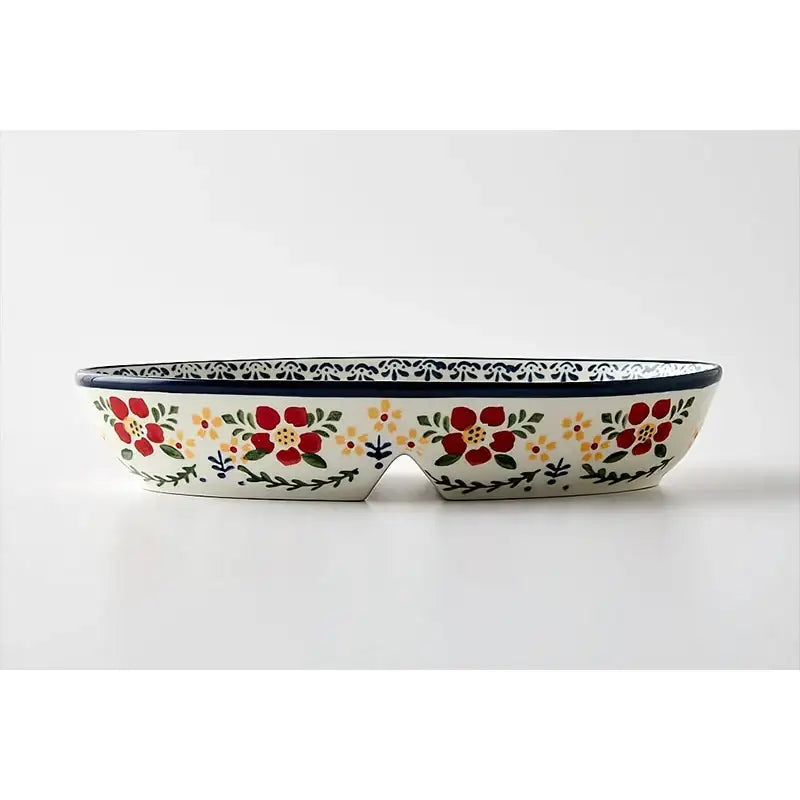 Korean Fatima - Oval Two Compartment Plate - Modern House - Home & Living - Harumio Korean Fatima - Oval Two Compartment Plate - Modern House - Home & Living - Harumio