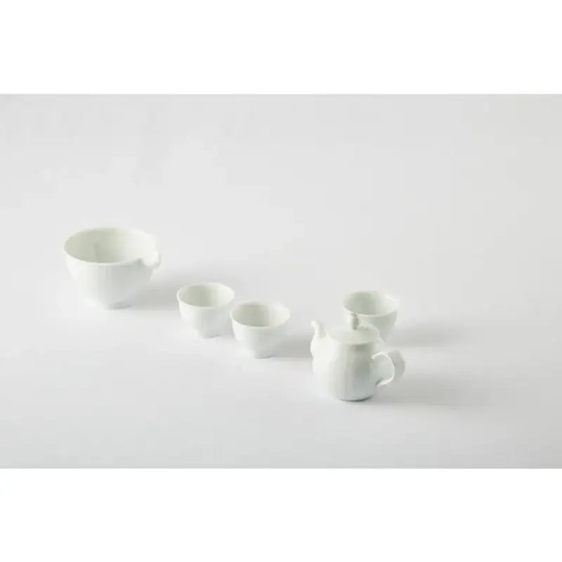 Chaora - White Porcelain Striped Tea Set (3 Pax) - Chaora - Tableware - Harumio Chaora - White Porcelain Striped Tea Set (3 Pax) - Chaora - Tableware - Harumio