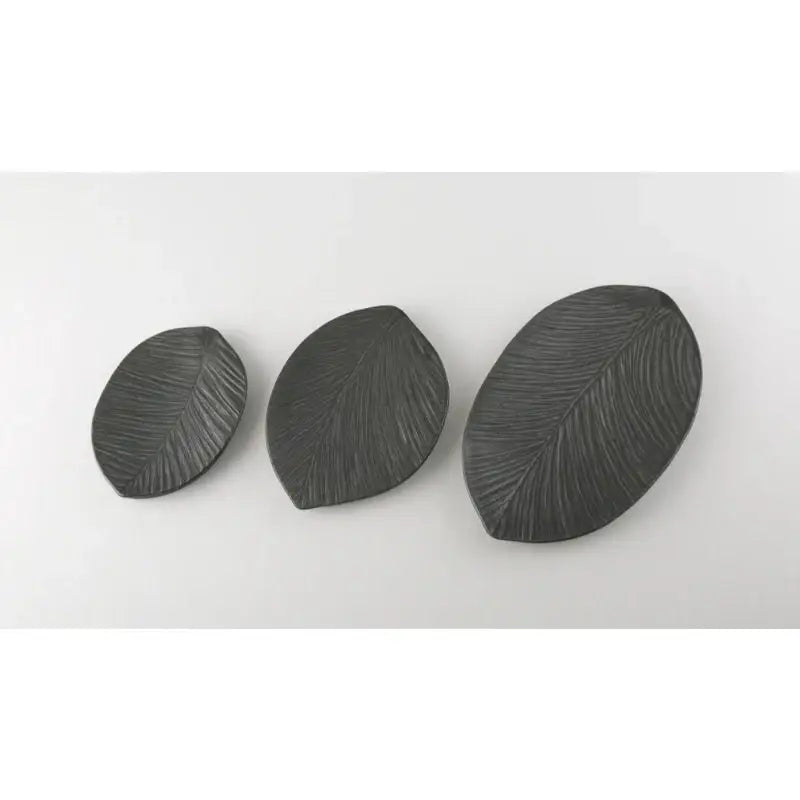 Chaora - Black Leaf Ellipse Plate - Chaora - Tableware - Harumio Chaora - Black Leaf Ellipse Plate - Chaora - Tableware - Harumio