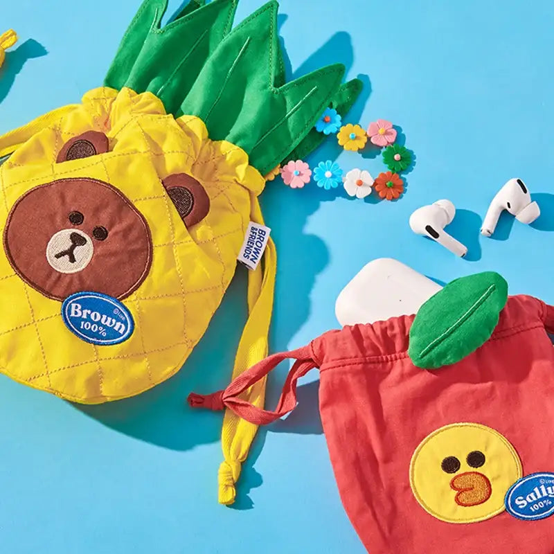Line Friends - Fruity String Pouch - Line Friends - Pouch - Harumio