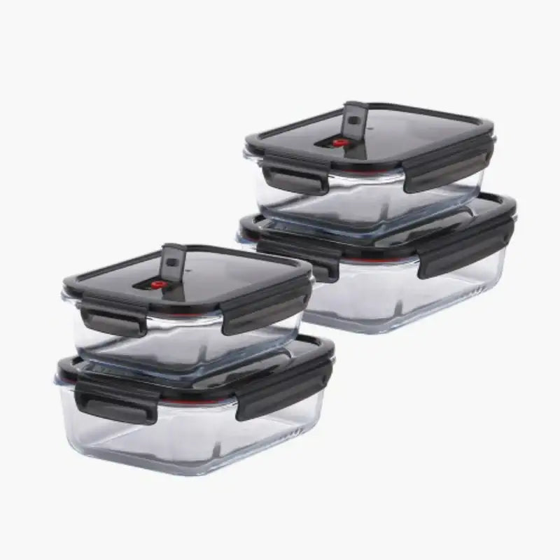 Neoflam - Neovent Rectangular Container 1L & 1.5L Set Of 4 - Neoflam - Food Container - Harumio