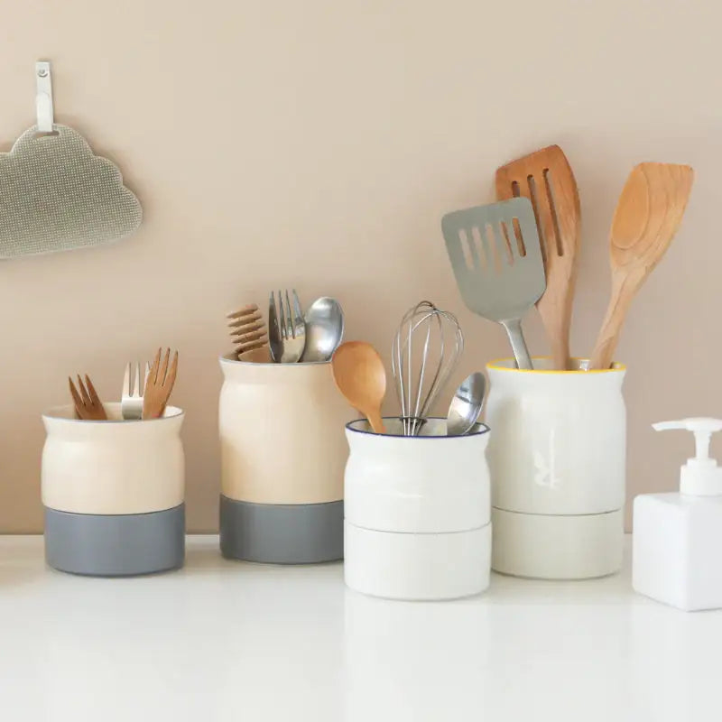 Dailylike x 10x10 - Milky Matte Ivory Cutlery Holder Set - Dailylike x 10x10 - Kitchenware - Harumio