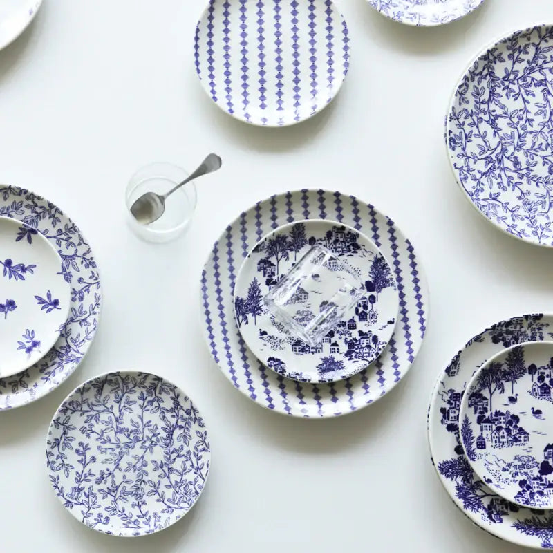 Dailylike x 10x10 - Blue Line Series Round Plate Set - Dailylike x 10x10 - Kitchenware - Harumio