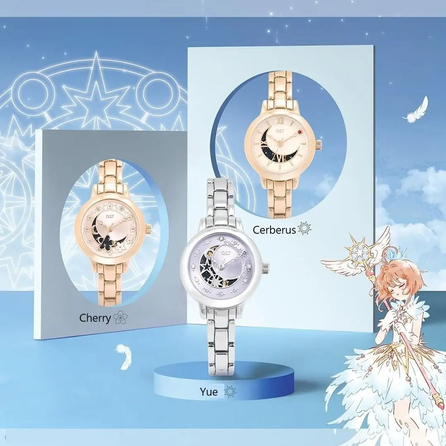OST x Cardcaptor Sakura - Cherry and Guardian Moon Phase Metal Watch - OST - Watches - Harumio