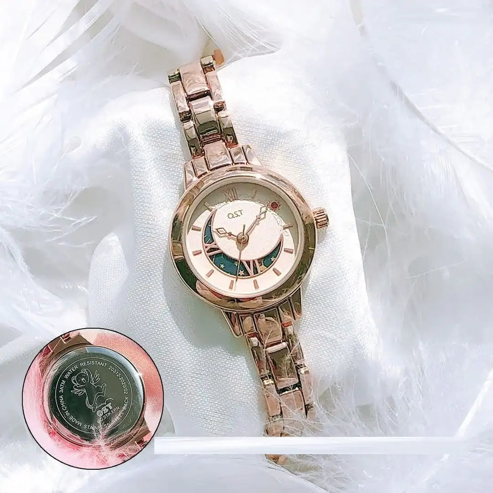 OST x Cardcaptor Sakura - Cherry and Guardian Moon Phase Metal Watch - OST - Watches - Harumio