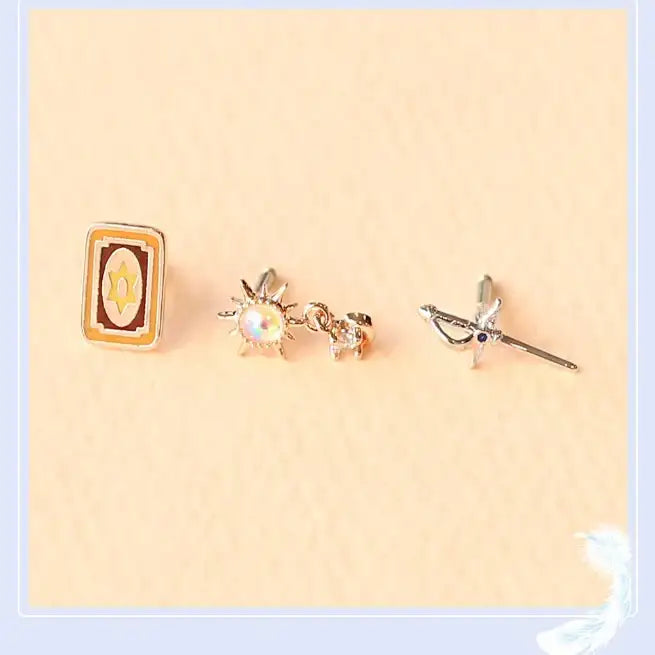 OST x Cardcaptor Sakura - Clow Card Ear Piercing Set - OST - Jewelry - Harumio OST x Cardcaptor Sakura - Clow Card Ear Piercing Set - OST - Jewelry - Harumio