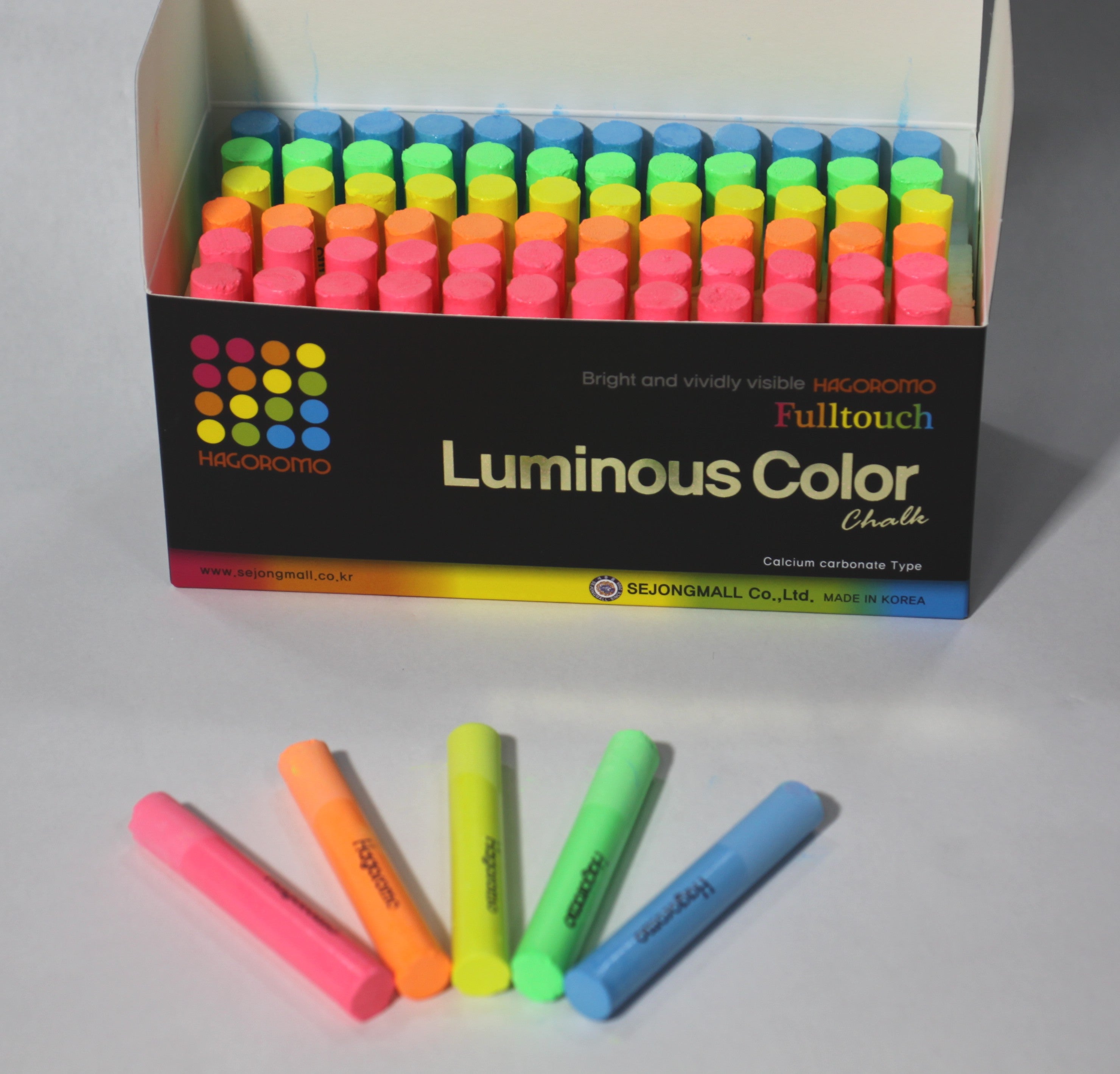 HAGOROMO Fulltouch Color Chalk 1 Box [12 Pcs/White] 