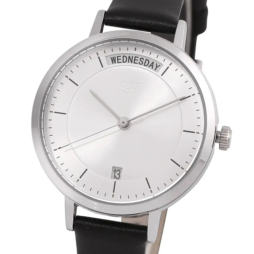 OST - Simple Functional Black Big Index Women's Leather Watch - OST - Watch - Harumio