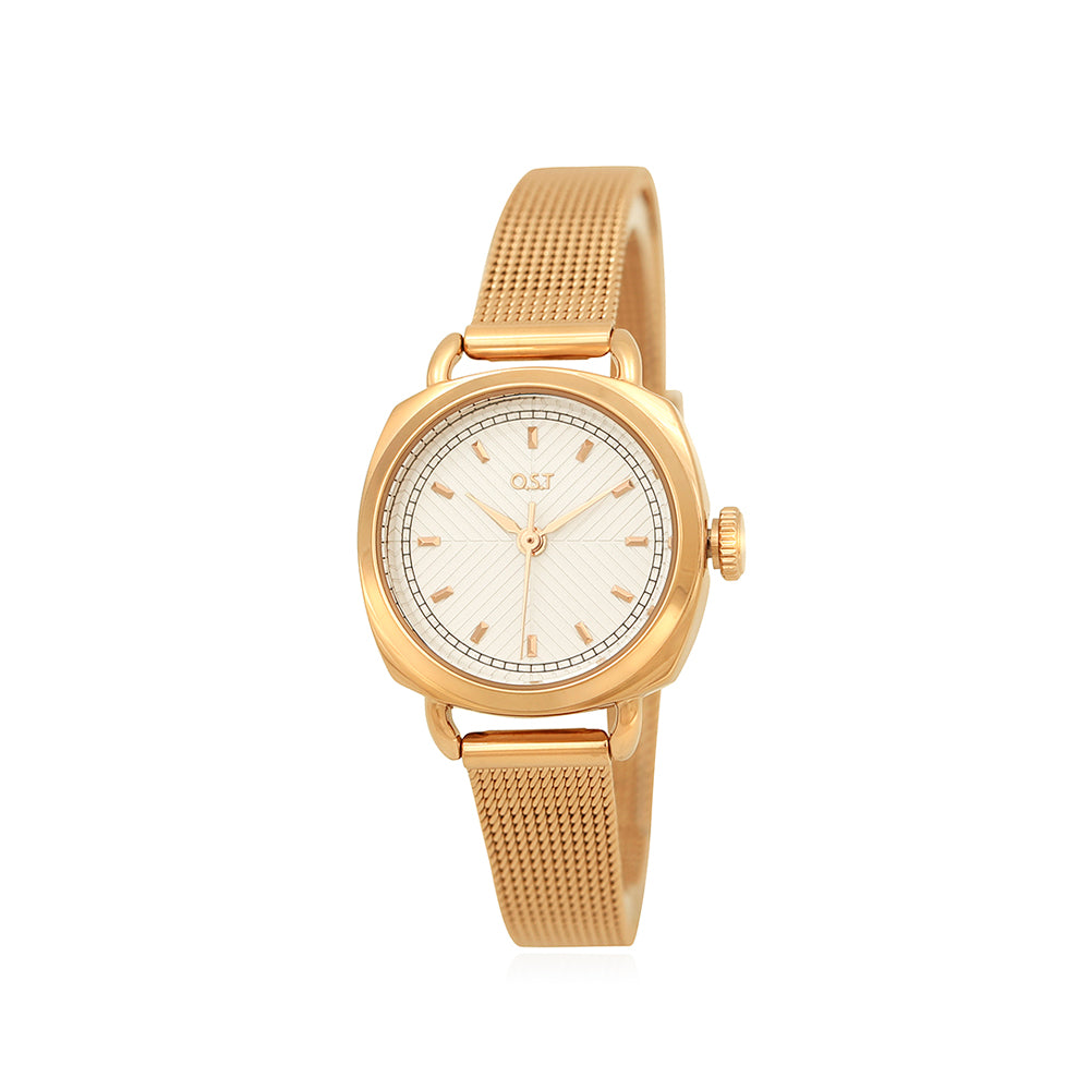 OST - Soft Square Rose Gold Women's Mesh Watch