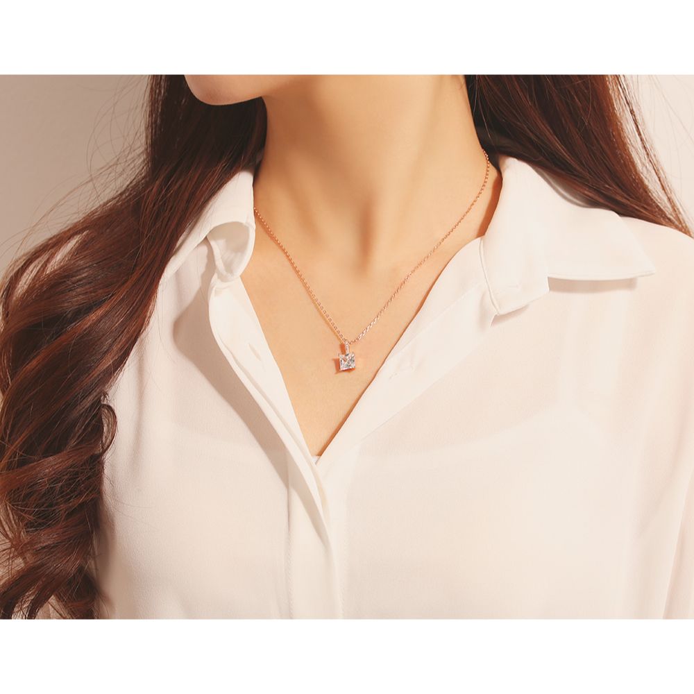 OST - Square Cubic Rose Gold Necklace