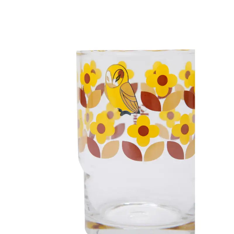Common Kitchen X Lucky Chouette - A Lucky Table Yellow Petit Flower Short Glass - Common Kitchen X Lucky Chouette - Tableware - Harumio Common Kitchen X Lucky Chouette - A Lucky Table Yellow Petit Flower Short Glass - Common Kitchen X Lucky Chouette - Tableware - Harumio