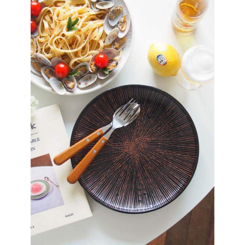 Bymino - Zen Series Black Round Steak Plate 25.5cm - Bymino - Kitchenware - Harumio Bymino - Zen Series Black Round Steak Plate 25.5cm - Bymino - Kitchenware - Harumio