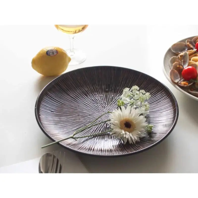 Bymino - Zen Series Black Round Steak Plate 25.5cm - Bymino - Kitchenware - Harumio Bymino - Zen Series Black Round Steak Plate 25.5cm - Bymino - Kitchenware - Harumio