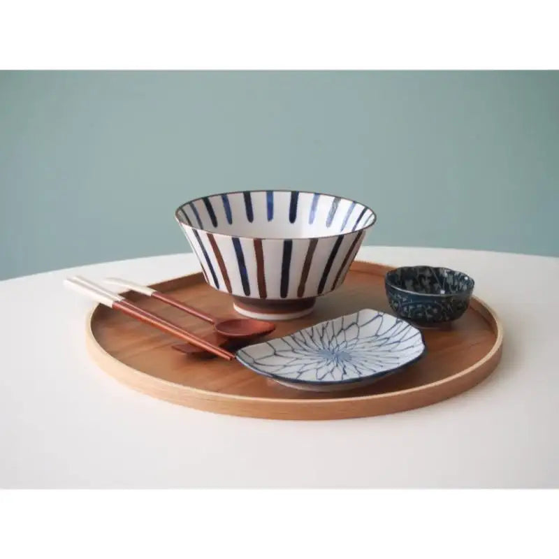 Bymino - Late Night Restaurant Vintage Two-tone Line Noodle Bowl 18cm - Bymino - Kitchenware - Harumio Bymino - Late Night Restaurant Vintage Two-tone Line Noodle Bowl 18cm - Bymino - Kitchenware - Harumio