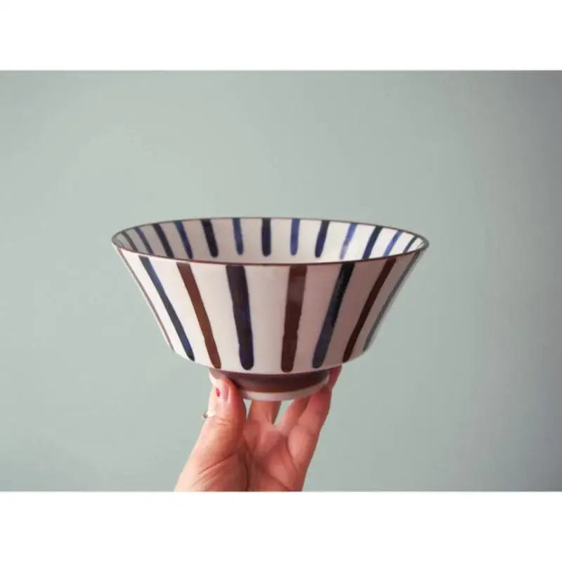 Bymino - Late Night Restaurant Vintage Two-tone Line Noodle Bowl 18cm - Bymino - Kitchenware - Harumio Bymino - Late Night Restaurant Vintage Two-tone Line Noodle Bowl 18cm - Bymino - Kitchenware - Harumio