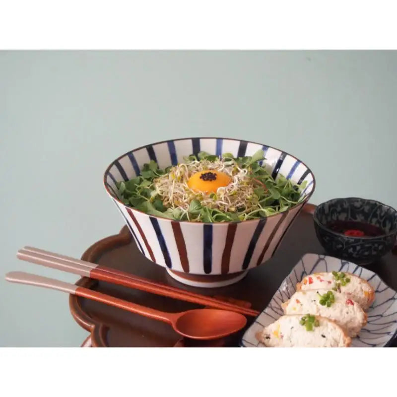 Bymino - Late Night Restaurant Vintage Two-tone Line Noodle Bowl 18cm - Bymino - Kitchenware - Harumio Bymino - Late Night Restaurant Vintage Two-tone Line Noodle Bowl 18cm - Bymino - Kitchenware - Harumio